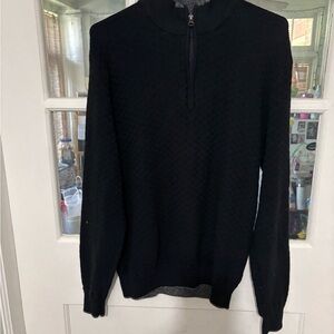 Robert Graham Men's Black Zip-Up Sweater